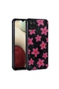 Samsung Galaxy A12 Uyumlu Kılıf Simli Desenli Kamera Korumalı Parlak Zore Popy Kapak