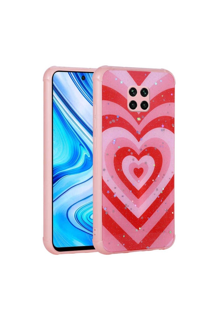 Xiaomi Redmi Note 9 Pro Uyumlu Kılıf Simli Desenli Kamera Korumalı Parlak Zore Popy Kapak