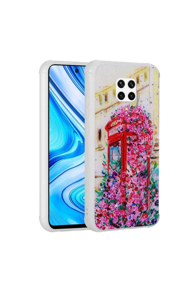 Xiaomi Redmi Note 9 Pro Uyumlu Kılıf Simli Desenli Kamera Korumalı Parlak Zore Popy Kapak