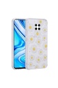 Xiaomi Redmi Note 9 Pro Uyumlu Kılıf Simli Desenli Kamera Korumalı Parlak Zore Popy Kapak