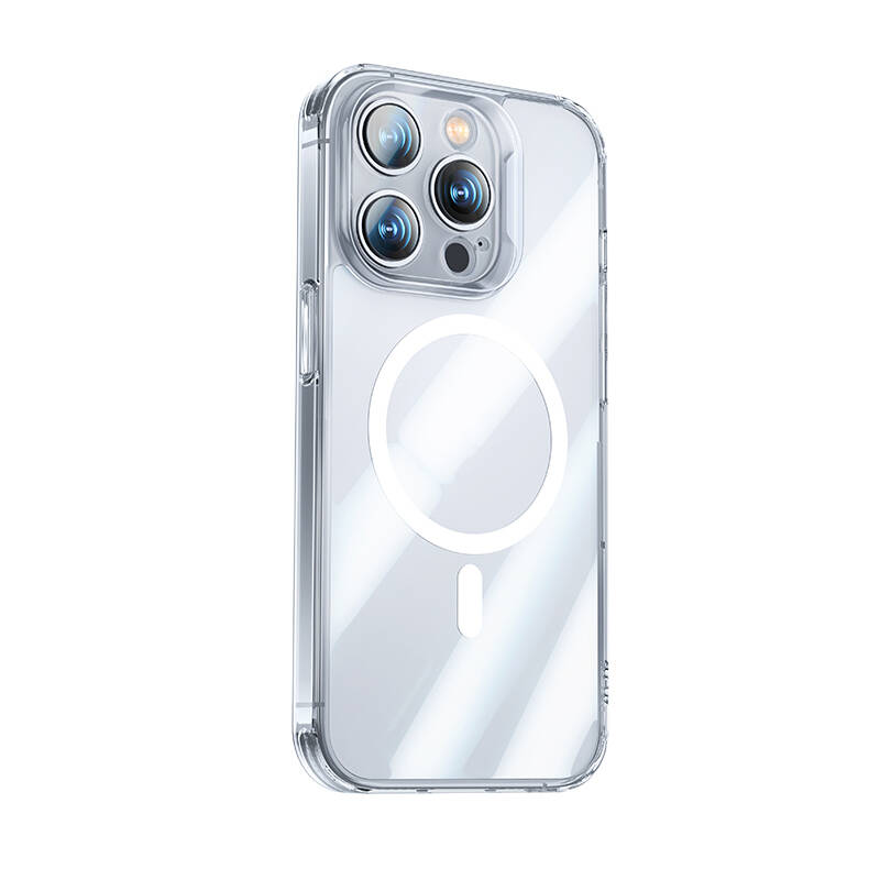 Apple iPhone 14 Pro Uyumlu Kılıf M-safe Şarj Özellikli Benks Magnetic Shiny Glass Serisi Kapak