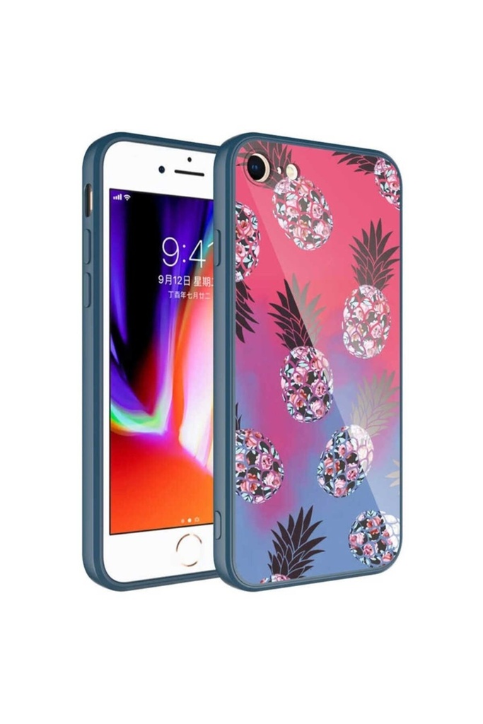 Apple iPhone SE 2020 Uyumlu Kılıf Kamera Korumalı Desenli Sert Silikon Zore Epoksi Kapak