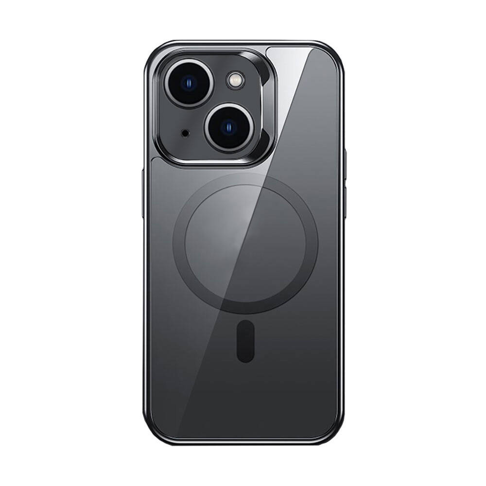 [RNZ-TA96021] Apple iPhone 14 Uyumlu Kılıf M-safe Şarj Özellikli Cam Yüzey Benks Electroplated Kapak