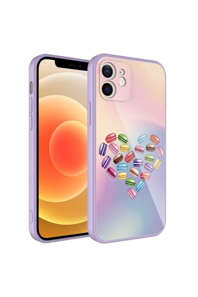 Apple iPhone 12 Uyumlu Kılıf Kamera Korumalı Desenli Sert Silikon Zore Epoksi Kapak