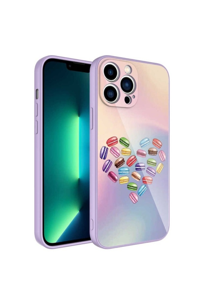 Apple iPhone 12 Pro Max Uyumlu Kılıf Kamera Korumalı Desenli Sert Silikon Zore Epoksi Kapak