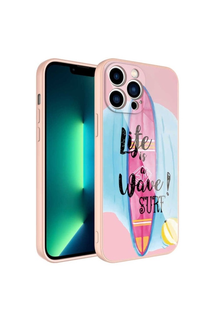 Apple iPhone 12 Pro Max Uyumlu Kılıf Kamera Korumalı Desenli Sert Silikon Zore Epoksi Kapak