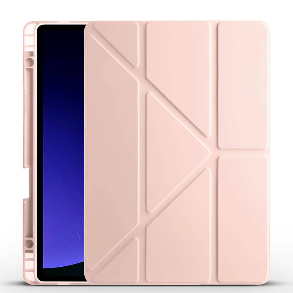 Samsung Galaxy Tab S9 Uyumlu Kılıf Zore Tri Folding Kalem Bölmeli Standlı Kılıf