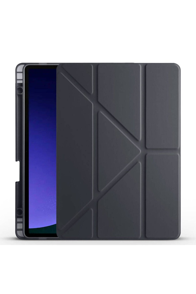 [RNZ-TA97180] Samsung Galaxy Tab S9 Uyumlu Kılıf Zore Tri Folding Kalem Bölmeli Standlı Kılıf (Siyah)