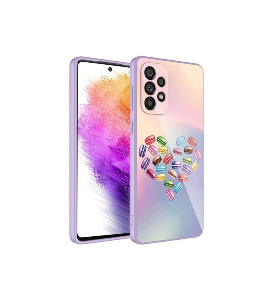 Samsung Galaxy A52 Uyumlu Kılıf Kamera Korumalı Desenli Sert Silikon Zore Epoksi Kapak