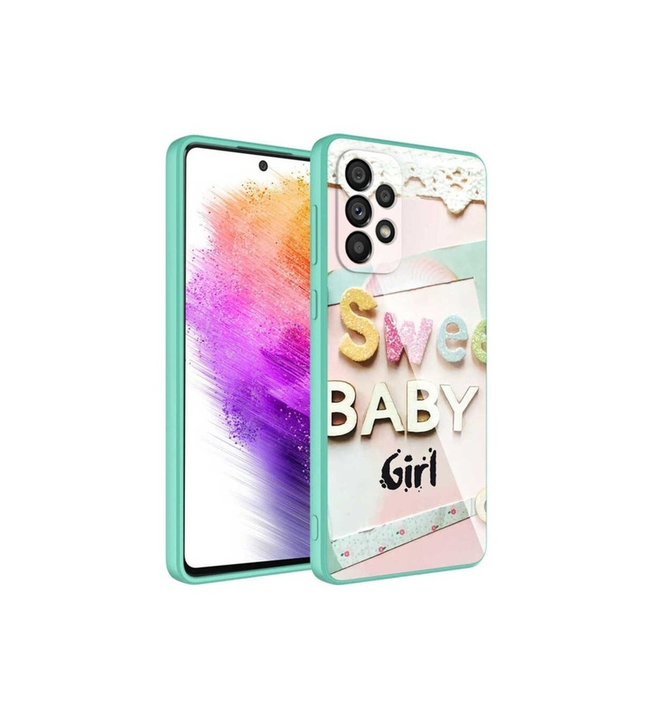 Samsung Galaxy A52 Uyumlu Kılıf Kamera Korumalı Desenli Sert Silikon Zore Epoksi Kapak