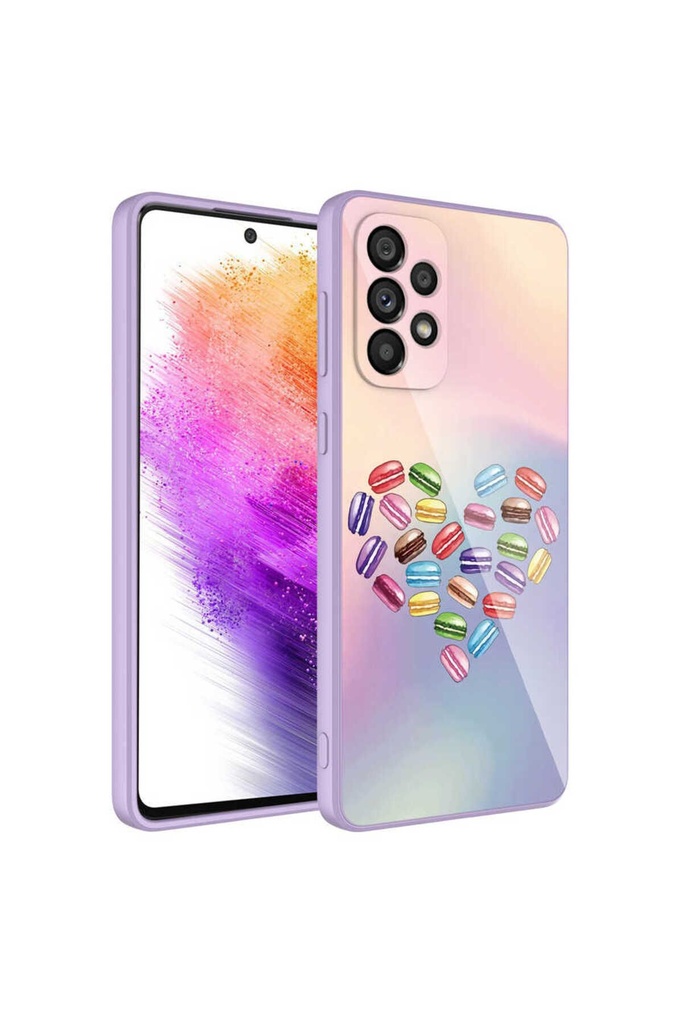 Samsung Galaxy A73 Uyumlu Kılıf Kamera Korumalı Desenli Sert Silikon Zore Epoksi Kapak
