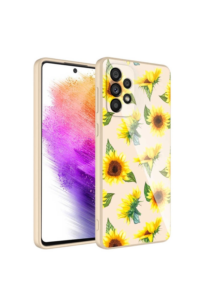 Samsung Galaxy A73 Uyumlu Kılıf Kamera Korumalı Desenli Sert Silikon Zore Epoksi Kapak