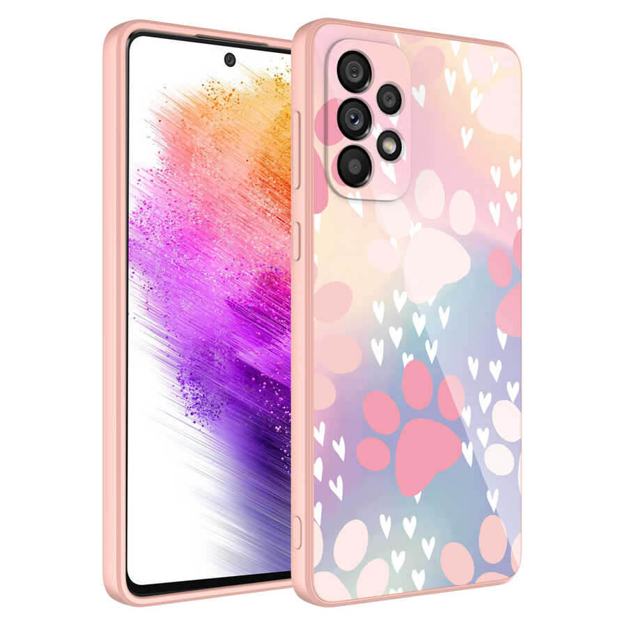 Samsung Galaxy A73 Uyumlu Kılıf Kamera Korumalı Desenli Sert Silikon Zore Epoksi Kapak