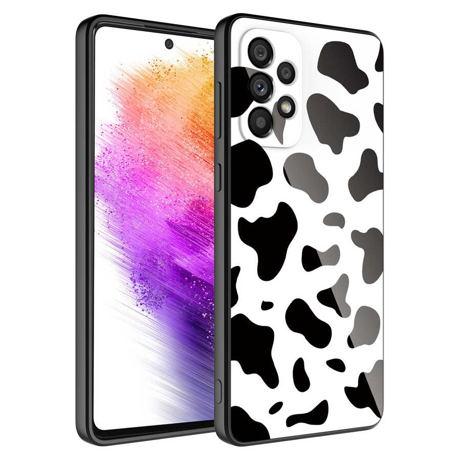Samsung Galaxy A73 Uyumlu Kılıf Kamera Korumalı Desenli Sert Silikon Zore Epoksi Kapak
