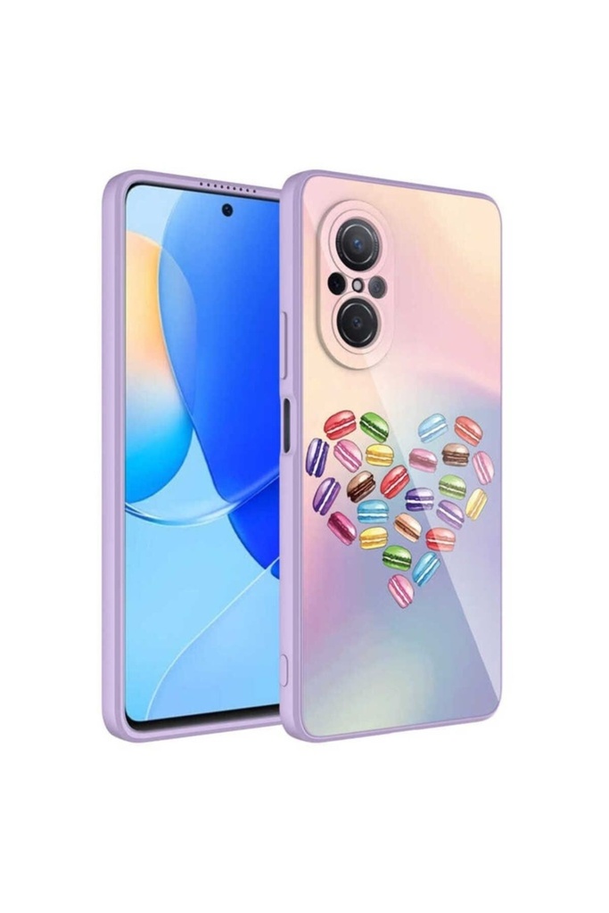 Huawei Nova 9 SE Uyumlu Kılıf Kamera Korumalı Desenli Sert Silikon Zore Epoksi Kapak