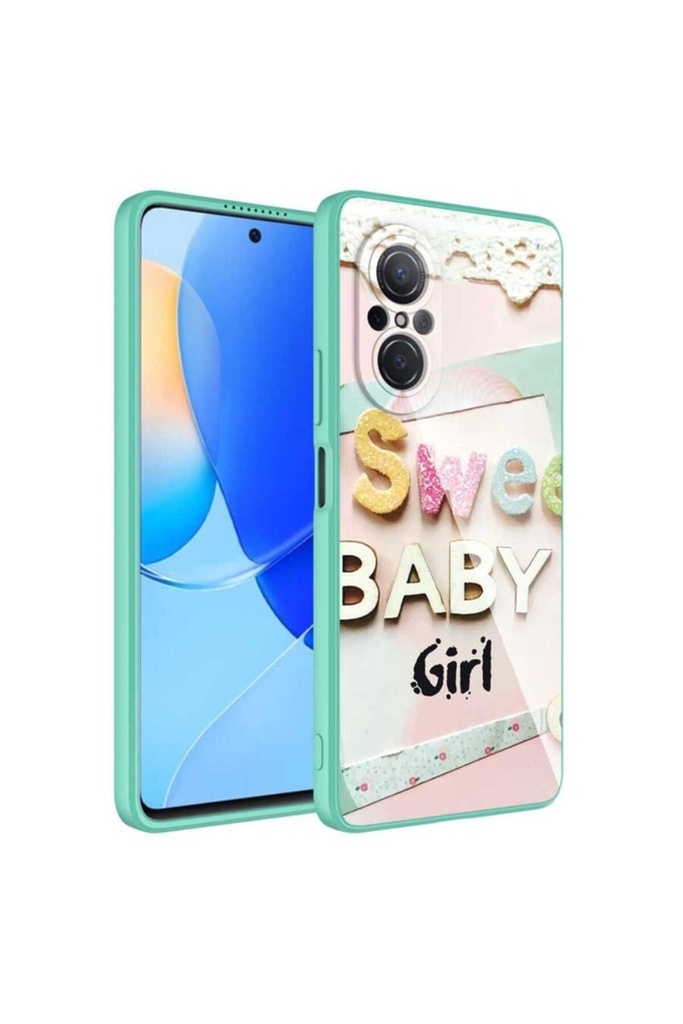 Huawei Nova 9 SE Uyumlu Kılıf Kamera Korumalı Desenli Sert Silikon Zore Epoksi Kapak
