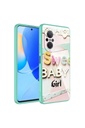 Huawei Nova 9 SE Uyumlu Kılıf Kamera Korumalı Desenli Sert Silikon Zore Epoksi Kapak