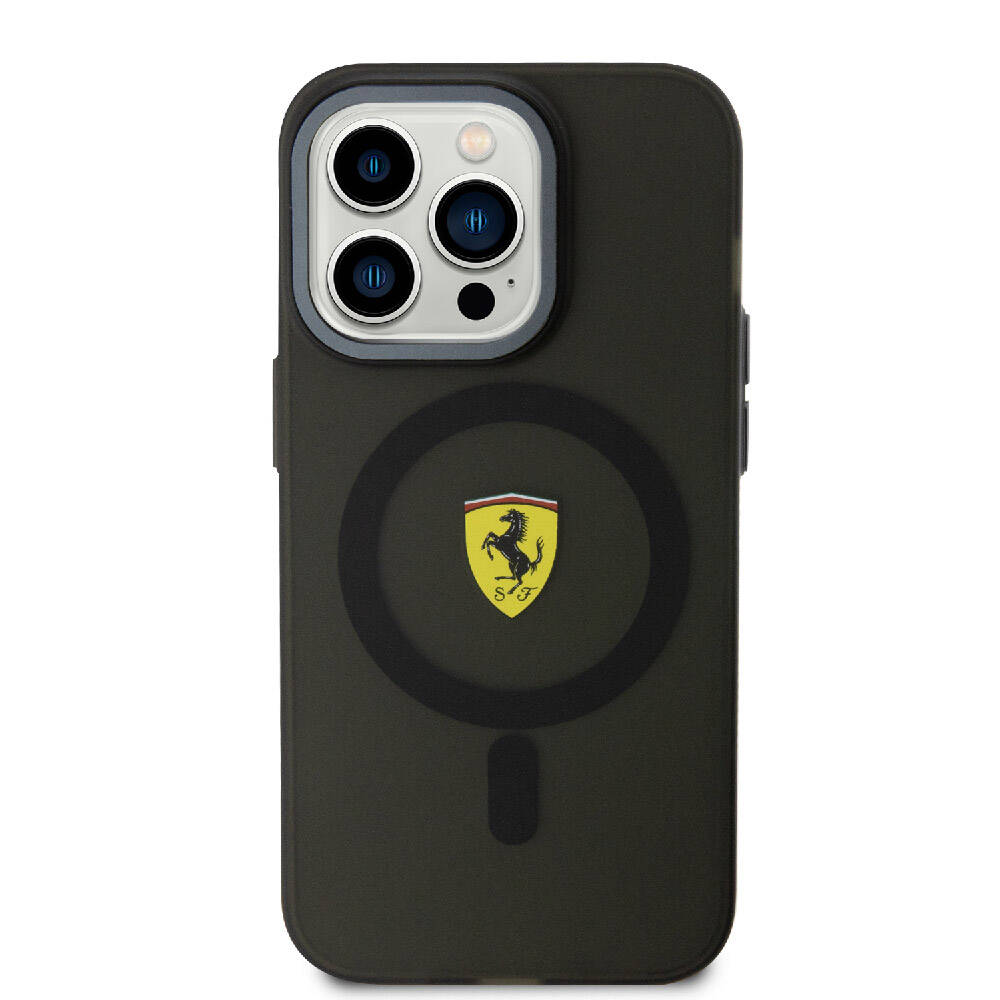 Apple iPhone 15 Pro Uyumlu Kılıf Ferrari Orjinal Lisanslı M-safe Şarj Özellikli Kontrast Bumper Kapak