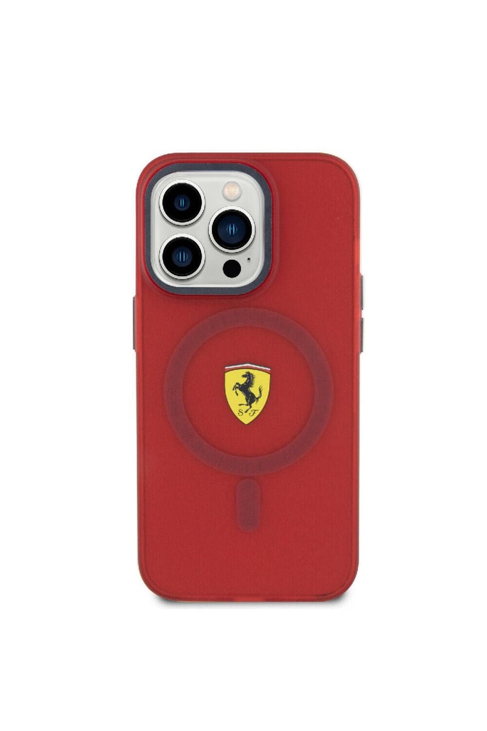 Apple iPhone 15 Pro Max Uyumlu Kılıf Ferrari Orjinal Lisanslı M-safe Şarj Özellikli Kontrast Bumper Kapak