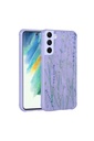 Samsung Galaxy S21 FE Uyumlu Kılıf Simli Desenli Kamera Korumalı Parlak Zore Popy Kapak