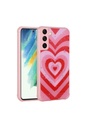 Samsung Galaxy S21 FE Uyumlu Kılıf Simli Desenli Kamera Korumalı Parlak Zore Popy Kapak