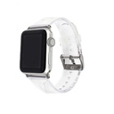Apple Watch 7 45mm Uyumlu Kordon Silikon Şeffaf Transparan Esnek KRD-13 Kayış