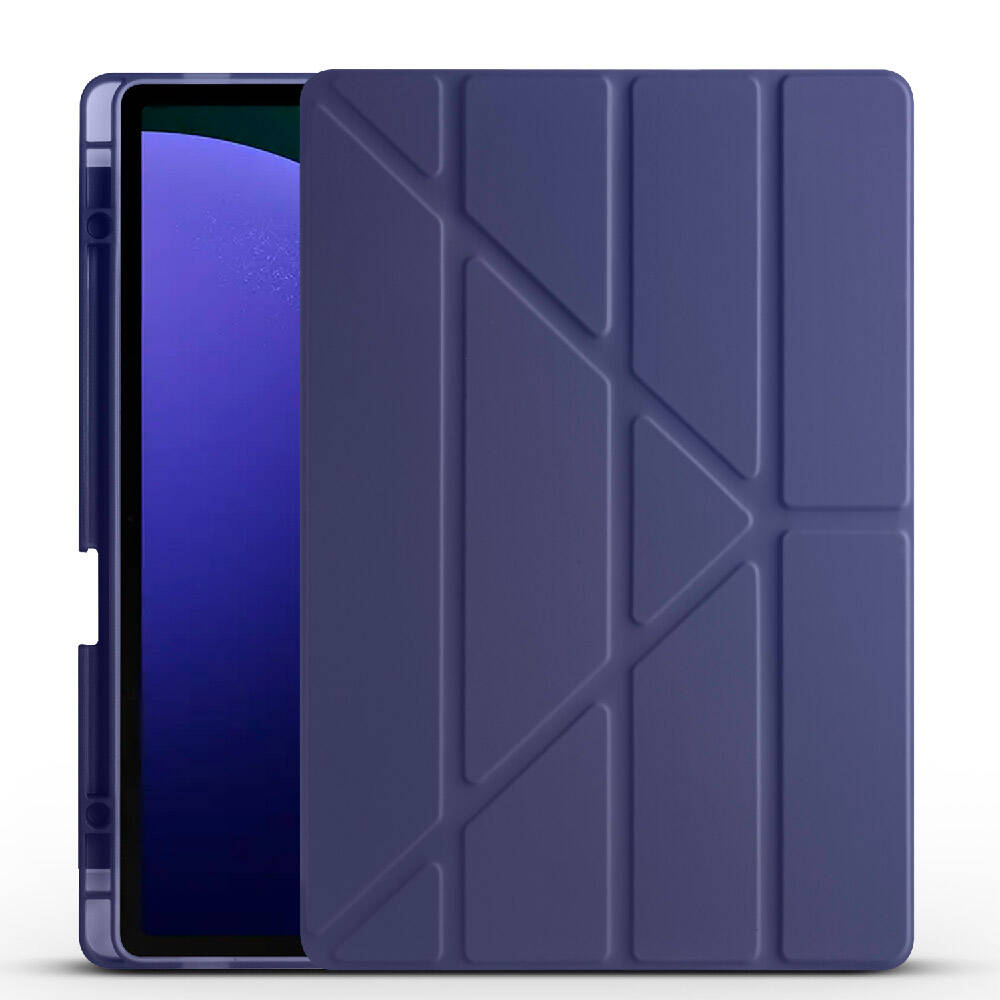 Samsung Galaxy Tab S9 Plus Uyumlu Kılıf Zore Tri Folding Kalem Bölmeli Standlı Kılıf