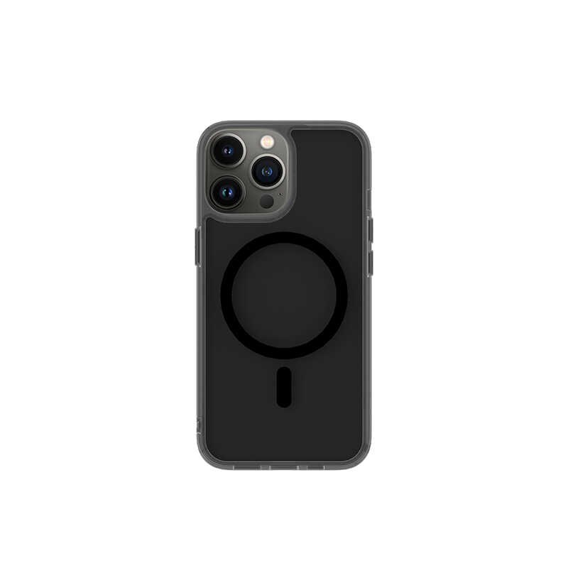 [RNZ-TA76508] Apple iPhone 13 Pro Uyumlu Wiwu M-safe Şarj Özellikli Lens Korumalı Şeffaf Silikon Kapak (Siyah)