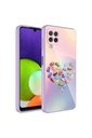 Samsung Galaxy M12 Uyumlu Kılıf Kamera Korumalı Desenli Sert Silikon Zore Epoksi Kapak