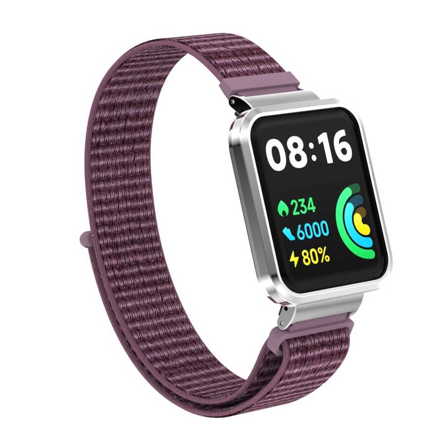 Xiaomi Redmi Watch 2 Lite Uyumlu Kordon Hasır Örgü Cırt Cırtlı Zore KRD-61 Kayış