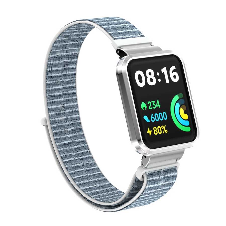 Xiaomi Redmi Watch 2 Lite Uyumlu Kordon Hasır Örgü Cırt Cırtlı Zore KRD-61 Kayış