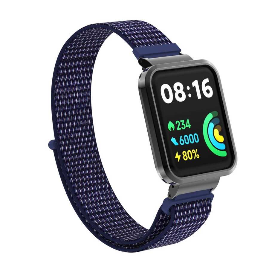 Xiaomi Redmi Watch 2 Lite Uyumlu Kordon Hasır Örgü Cırt Cırtlı Zore KRD-61 Kayış