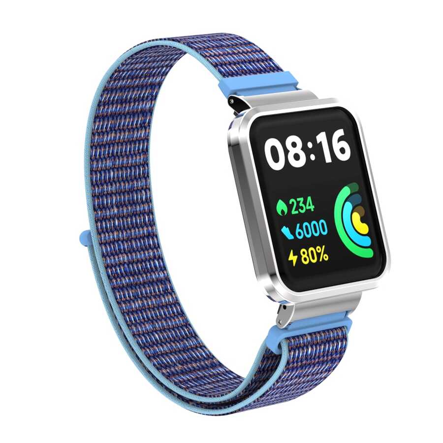 Xiaomi Redmi Watch 2 Lite Uyumlu Kordon Hasır Örgü Cırt Cırtlı Zore KRD-61 Kayış