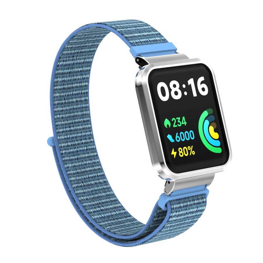 Xiaomi Redmi Watch 2 Lite Uyumlu Kordon Hasır Örgü Cırt Cırtlı Zore KRD-61 Kayış