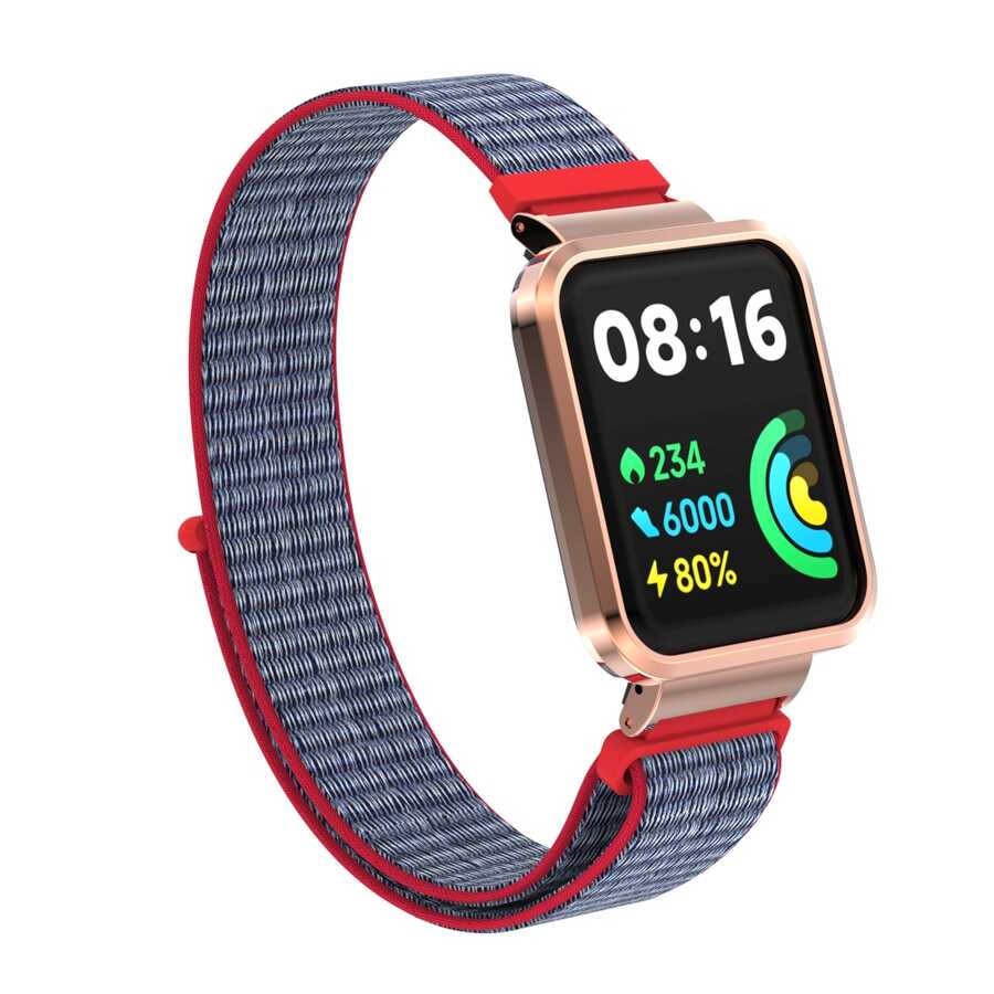 Xiaomi Redmi Watch 2 Lite Uyumlu Kordon Hasır Örgü Cırt Cırtlı Zore KRD-61 Kayış