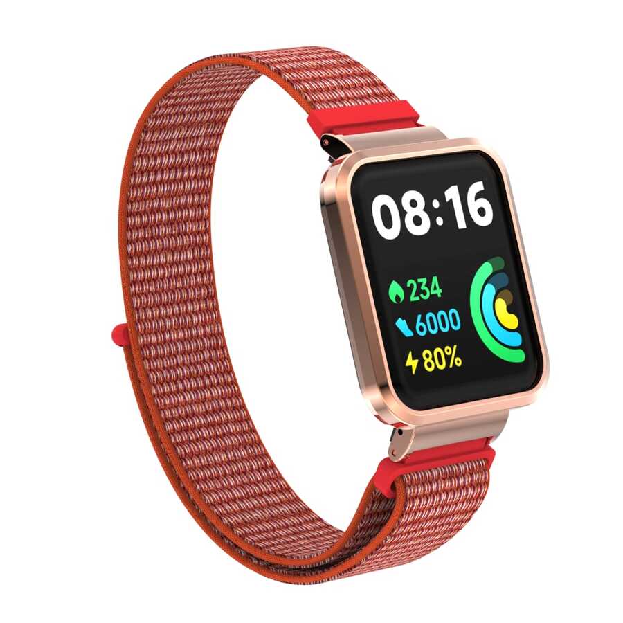 Xiaomi Redmi Watch 2 Lite Uyumlu Kordon Hasır Örgü Cırt Cırtlı Zore KRD-61 Kayış