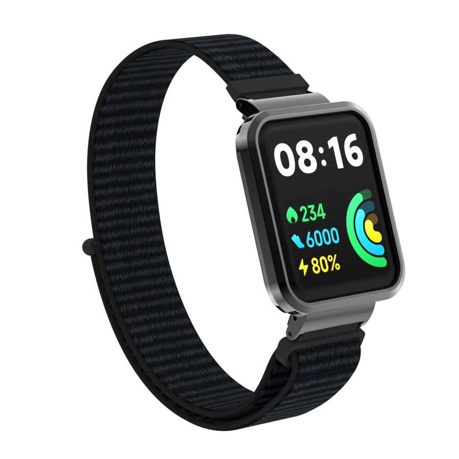 Xiaomi Redmi Watch 2 Lite Uyumlu Kordon Hasır Örgü Cırt Cırtlı Zore KRD-61 Kayış