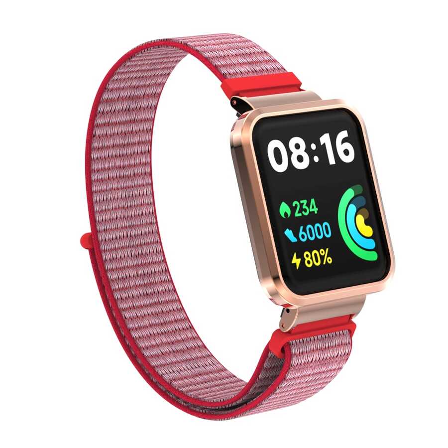 Xiaomi Redmi Watch 2 Lite Uyumlu Kordon Hasır Örgü Cırt Cırtlı Zore KRD-61 Kayış