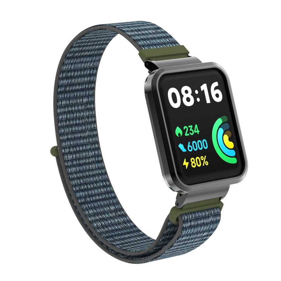 Xiaomi Redmi Watch 2 Lite Uyumlu Kordon Hasır Örgü Cırt Cırtlı Zore KRD-61 Kayış