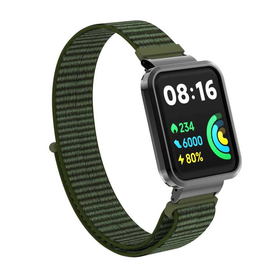 Xiaomi Redmi Watch 2 Lite Uyumlu Kordon Hasır Örgü Cırt Cırtlı Zore KRD-61 Kayış