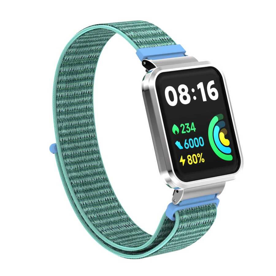 Xiaomi Redmi Watch 2 Lite Uyumlu Kordon Hasır Örgü Cırt Cırtlı Zore KRD-61 Kayış