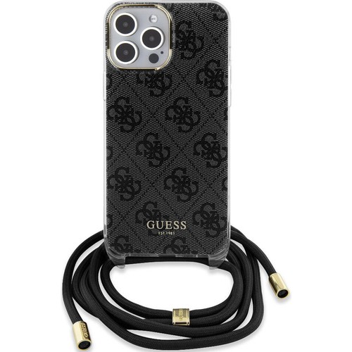 Apple iPhone 15 Pro Max Uyumlu Kılıf Guess Orjinal Lisanslı Çapraz Kordon 4G Desenli Kapak