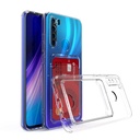 Xiaomi Redmi Note 8 Uyumlu Kılıf Kartlıklı Şeffaf Zore Setra Clear Silikon Kapak