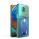 Xiaomi Redmi Note 9S Uyumlu Kılıf Kartlıklı Şeffaf Zore Setra Clear Silikon Kapak