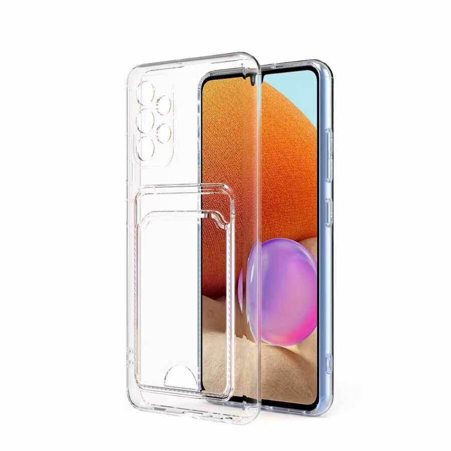 [RNZ-TA76601] Samsung Galaxy A52 Uyumlu Kılıf Kartlıklı Şeffaf Zore Setra Clear Silikon Kapak