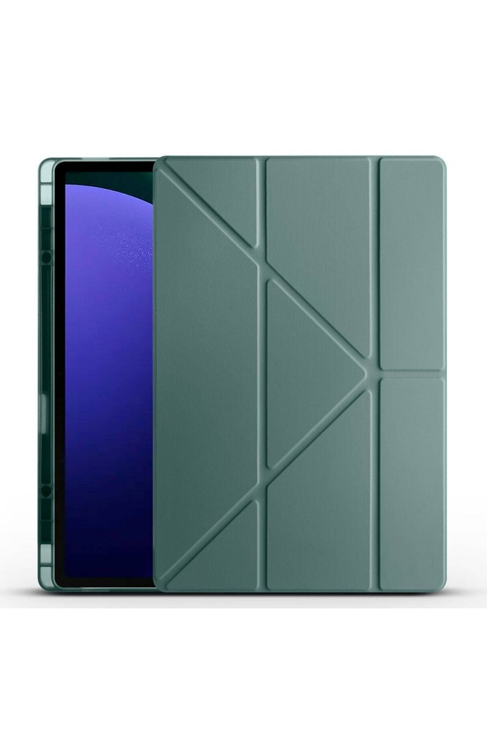 Samsung Galaxy Tab S9 Ultra SM-X910 Uyumlu Kılıf Zore Tri Folding Kalem Bölmeli Standlı Kılıf