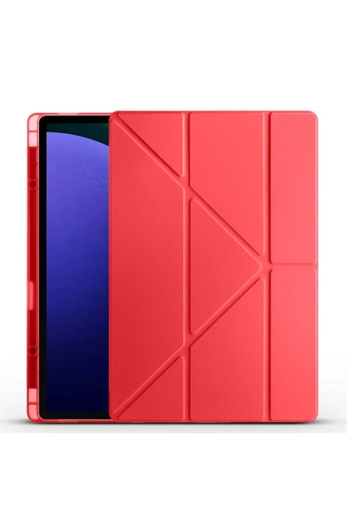 Samsung Galaxy Tab S9 Ultra SM-X910 Uyumlu Kılıf Zore Tri Folding Kalem Bölmeli Standlı Kılıf