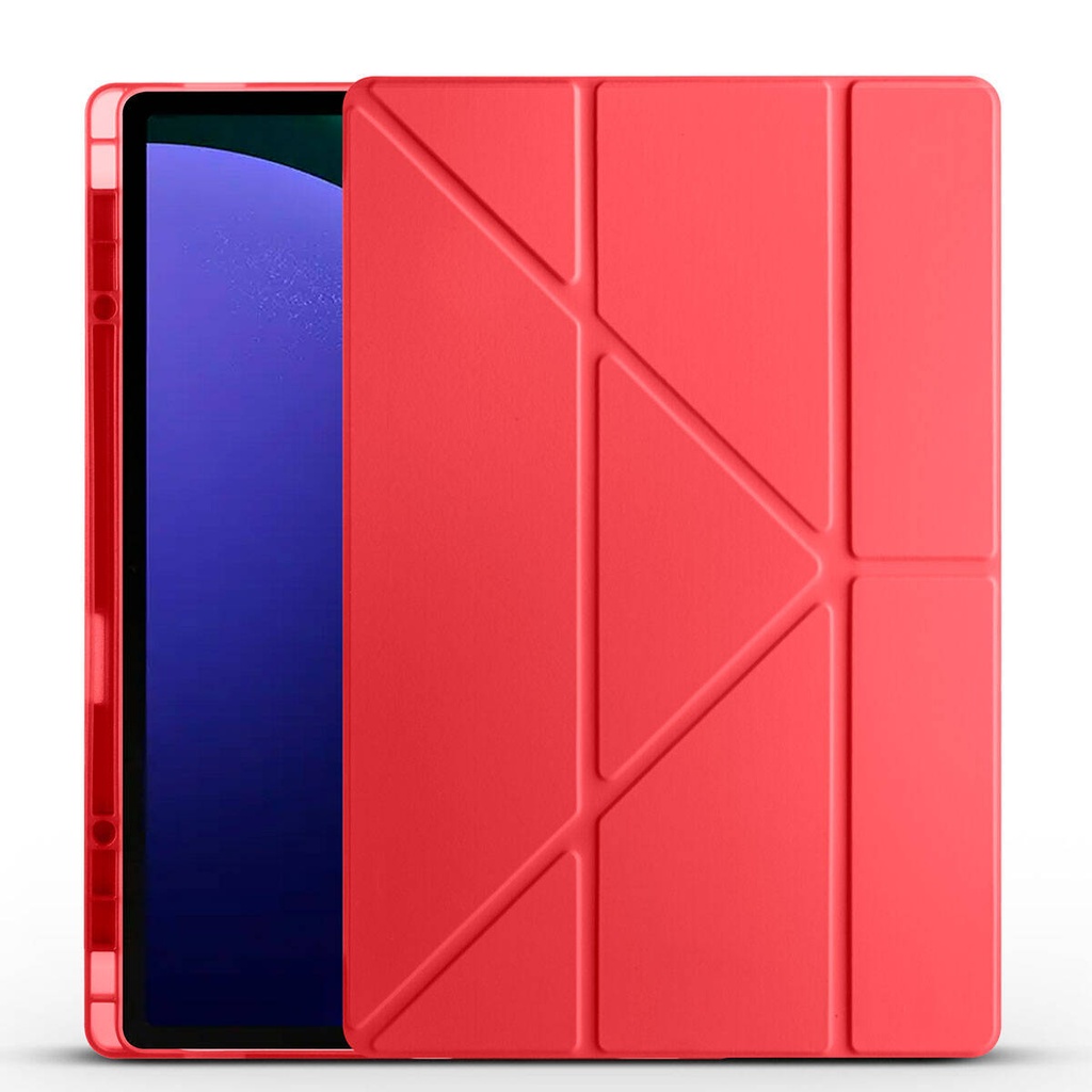 Samsung Galaxy Tab S9 Ultra SM-X910 Uyumlu Kılıf Zore Tri Folding Kalem Bölmeli Standlı Kılıf