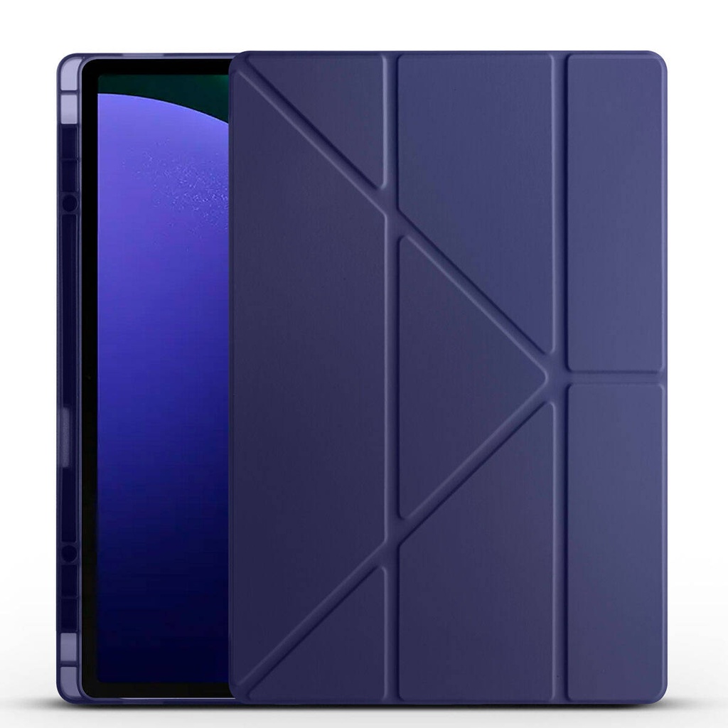 Samsung Galaxy Tab S9 Ultra SM-X910 Uyumlu Kılıf Zore Tri Folding Kalem Bölmeli Standlı Kılıf