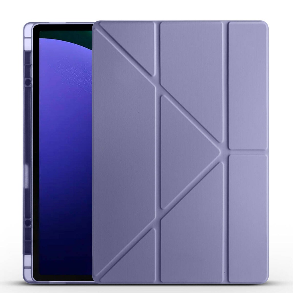 Samsung Galaxy Tab S9 Ultra SM-X910 Uyumlu Kılıf Zore Tri Folding Kalem Bölmeli Standlı Kılıf